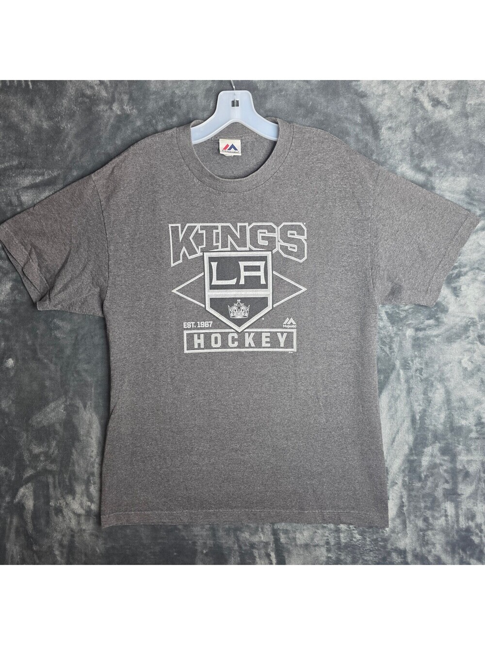 Vintage Majestic Los Angeles Kings NHL Mens Grey T-Shirt Sz L